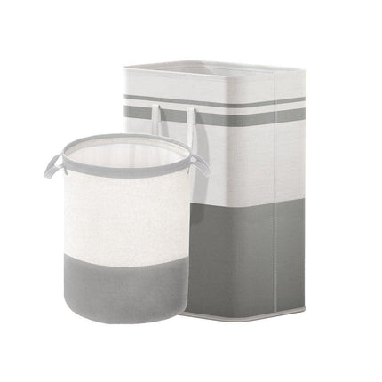 Foldable Canvas Laundry Basket for Dirty Clothes Storage Bag Hamper Organizer - Grey.