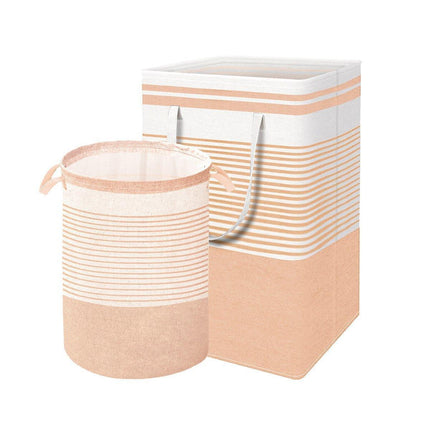 Foldable Canvas Laundry Basket for Dirty Clothes Storage Bag Hamper Organizer - Grey.