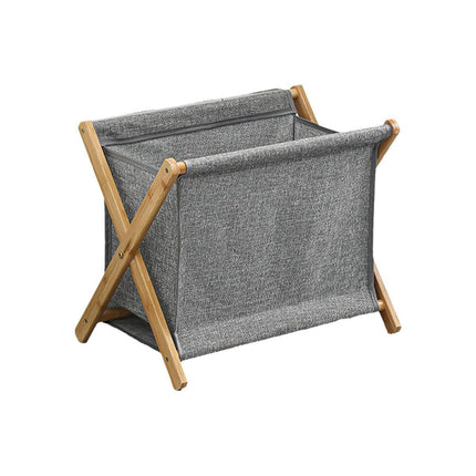 Wooden Collapsible Laundry Basket Dirty Clothes Storage Household Organizer - Beige-S.