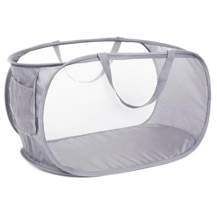 Large Folding Laundry Basket Collapsible Storage Organizer Dirty Clothes Hamper - White.