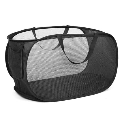 Large Folding Laundry Basket Collapsible Storage Organizer Dirty Clothes Hamper - White.