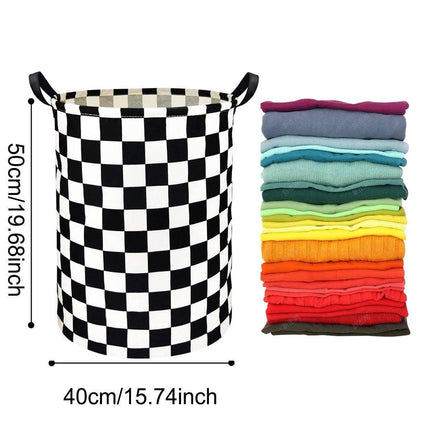 Foldable Laundry Basket Dirty Clothes Hamper Toy Storage Organizer Storage Bin - English Letters.