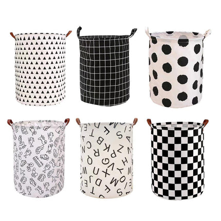 Foldable Laundry Basket Dirty Clothes Hamper Toy Storage Organizer Storage Bin - English Letters.