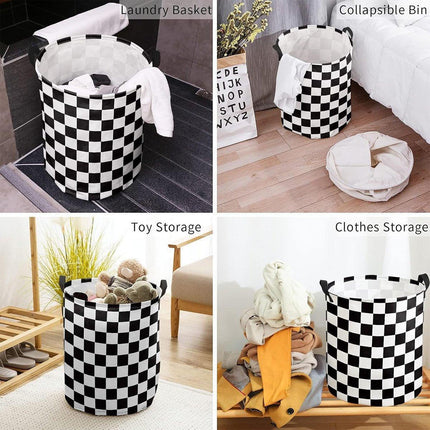 Foldable Laundry Basket Dirty Clothes Hamper Toy Storage Organizer Storage Bin - English Letters.