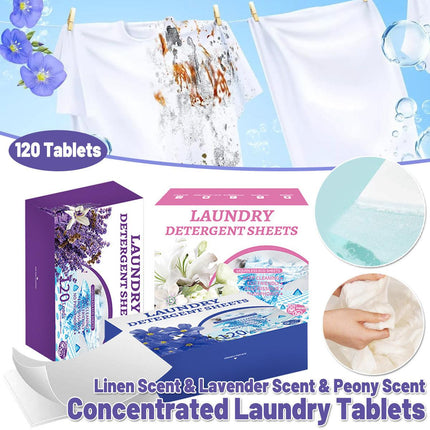 Laundry Tablets Set Portable Cleaning Pods Concentrated for Household Washing - Flax.