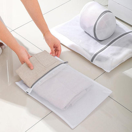 5pcs Zipper Mesh Laundry Bags Set Clothes Washing Organiser for Delicates - Grey.