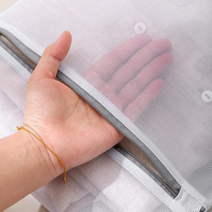 5pcs Zipper Mesh Laundry Bags Set Clothes Washing Organiser for Delicates - Grey.