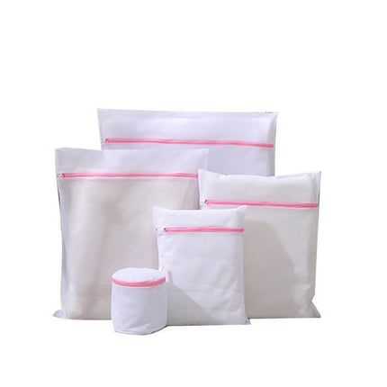 5pcs Zipper Mesh Laundry Bags Set Clothes Washing Organiser for Delicates - Grey.