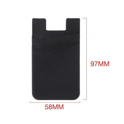 Silicone Phone Card Holder Double Layer Adhesive Wallet with 3M Backing - Purple.