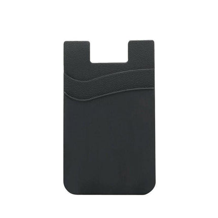 Silicone Phone Card Holder Double Layer Adhesive Wallet with 3M Backing - Purple.
