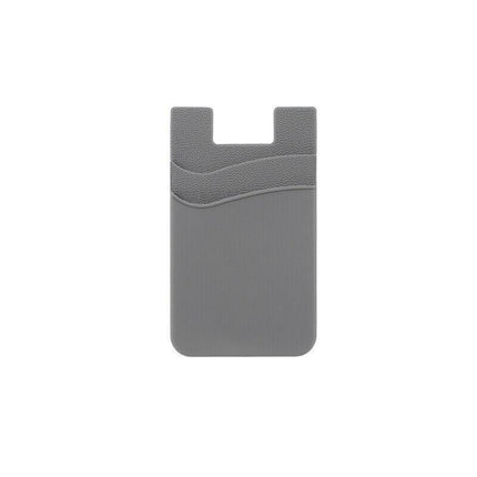 Silicone Phone Card Holder Double Layer Adhesive Wallet with 3M Backing - Purple.