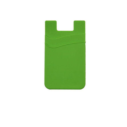 Silicone Phone Card Holder Double Layer Adhesive Wallet with 3M Backing - Purple.