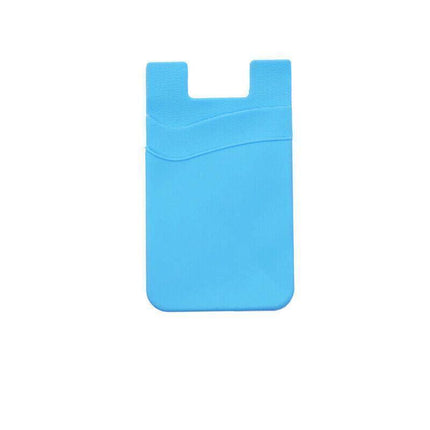 Silicone Phone Card Holder Double Layer Adhesive Wallet with 3M Backing - Purple.