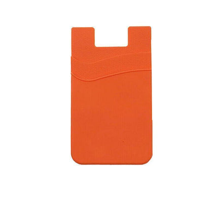 Silicone Phone Card Holder Double Layer Adhesive Wallet with 3M Backing - Purple.