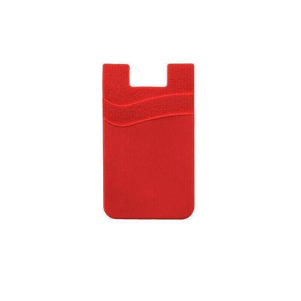 Silicone Phone Card Holder Double Layer Adhesive Wallet with 3M Backing - Purple.
