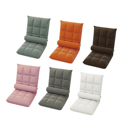 Floor Lounge Sofa Bed Chair with Lumbar Pillow Folding Adjustable Cushion - Pink.