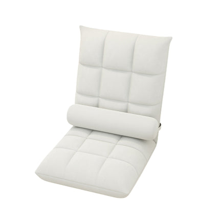Floor Lounge Sofa Bed Chair with Lumbar Pillow Folding Adjustable Cushion - Pink.