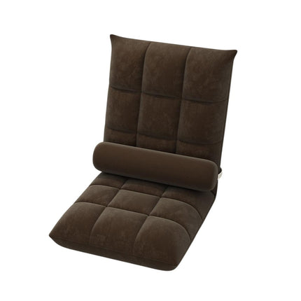 Floor Lounge Sofa Bed Chair with Lumbar Pillow Folding Adjustable Cushion - White.