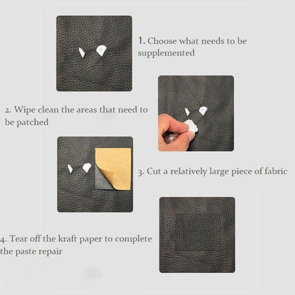2X Self Adhesive Leather Repair Patches Kit for Sofa Couch Auto Interior Use - Khaki.