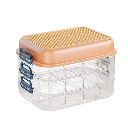 3-Layer Stackable Storage Box for Building Blocks Toy Organizer with Sorting Trays - Green.