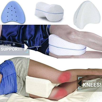 Knee Support Ergonomic Memory Foam Leg Pillow Cushion Washable Cover.