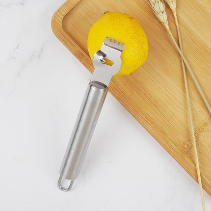 Lemon Zester Grater Knife Tool Stainless Steel with Channel Garnish Citrus Lime - Black.