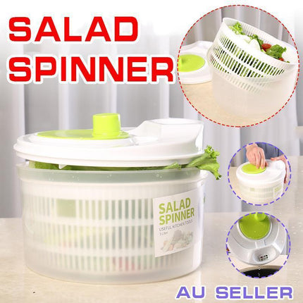 Large Salad Spinner 3L Vegetable Washer Dryer Bowl for Lettuce Spinach Broccoli.