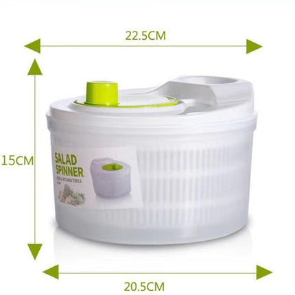 Large Salad Spinner 3L Vegetable Washer Dryer Bowl for Lettuce Spinach Broccoli.