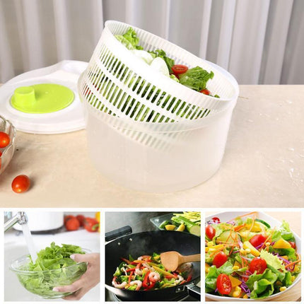 Large Salad Spinner 3L Vegetable Washer Dryer Bowl for Lettuce Spinach Broccoli.