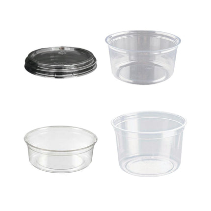 100PCS Transparent Packing Box Plastic Dessert Bowl Food Container - Lid.