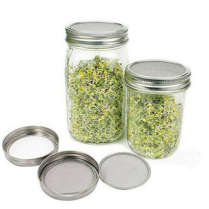 Seed Sprouting Lids Tools Strainer Screen Kits For Wide Mouth Mason Canning Jar - 1SET.