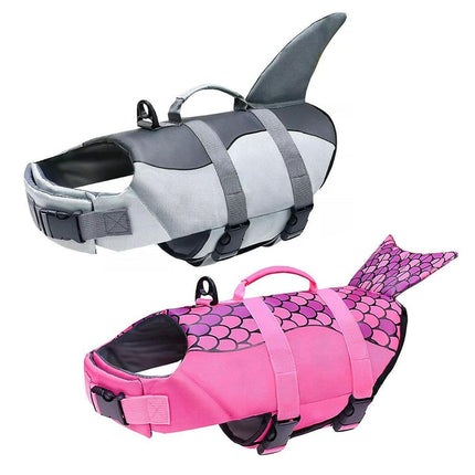 Pet Life Jacket Dog Swim Vest Outdoor Water Gear for Summer Swimming Activities - Grey XL.