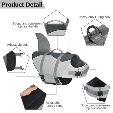 Pet Life Jacket Dog Swim Vest Outdoor Water Gear for Summer Swimming Activities - Pink XL.
