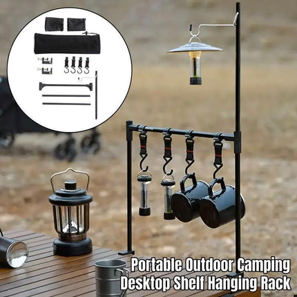 Outdoor Camping Hanging Rack Desktop Shelf Table Side Storage Camping Organizer.