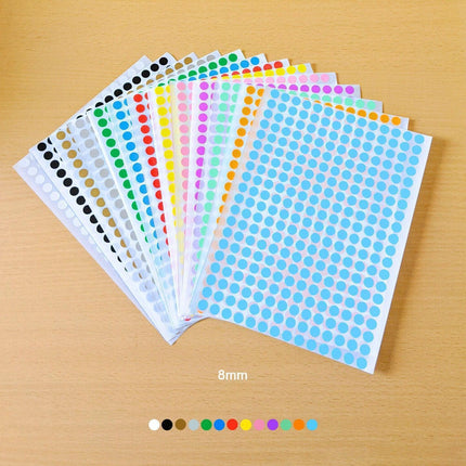 Green Assorted Sizes Colour Sticker Dots Adhesive Round Labels Circular Spot Scrapbook - 25mm*40 Dots.