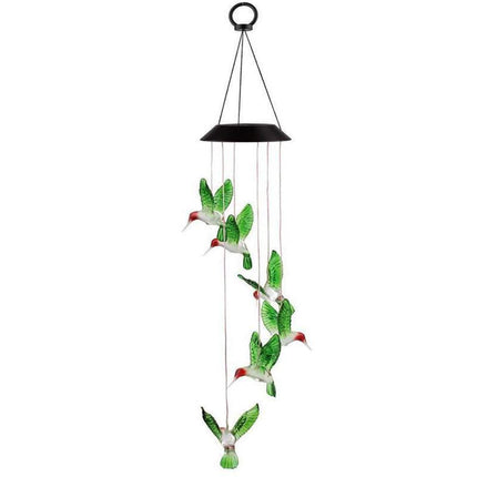 Wind Chimes Solar Powered Led Lights Changing Hanging Garden Yard Outdoor Decor - Dragonfly.