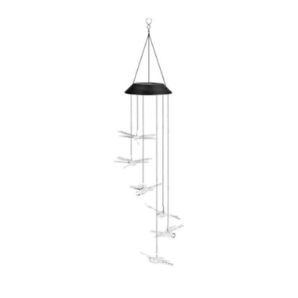 Wind Chimes Solar Powered Led Lights Changing Hanging Garden Yard Outdoor Decor - Dragonfly.