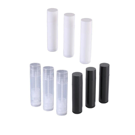 50pcs Lip Glaze Tubes Round Refillable PP Material Lip Balm Containers Red Tube - White.