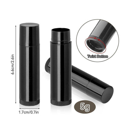 50pcs Lip Glaze Tubes Round Refillable PP Material Lip Balm Containers Red Tube - White.