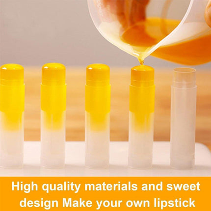 50pcs Lip Glaze Tubes Round Refillable PP Material Lip Balm Containers Red Tube - White.