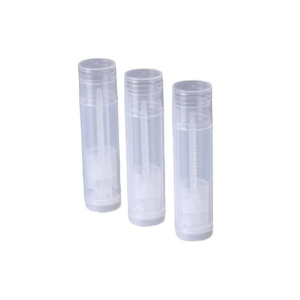 50pcs Lip Glaze Tubes Round Refillable PP Material Lip Balm Containers Red Tube - White.