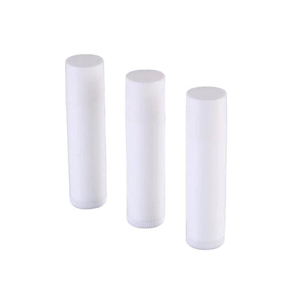 50pcs Lip Glaze Tubes Round Refillable PP Material Lip Balm Containers Red Tube - White.