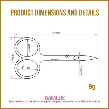 Eyebrow Trimming Scissors Eyelash Nose Hair Cutter Manicure Tweezers.
