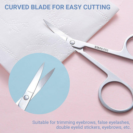 Eyebrow Trimming Scissors Eyelash Nose Hair Cutter Manicure Tweezers.