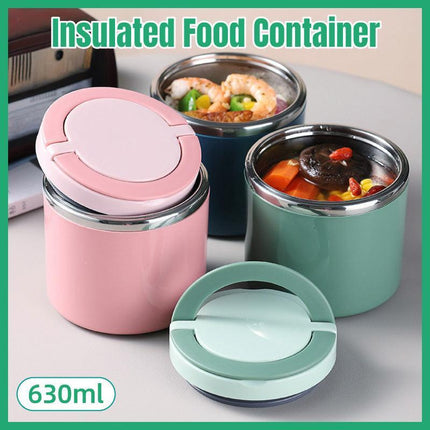 Stainless Steel Insulated Lunch Box Bento Box Thermal Food Container Breakfast - Green.