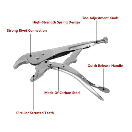 Multi-functional C-type Pliers Strong Manual Grip Round Mouth Clamping Tool - 7inch.