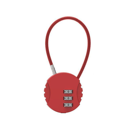Combination Lock Padlock Locker 3 Digit Security Bike Suitcase Luggage Bag - Red.