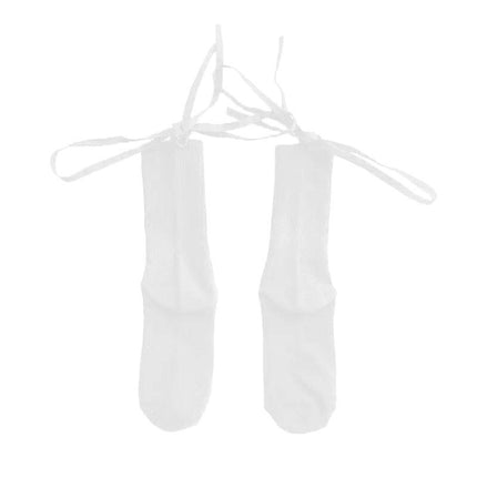 Cross-Tie Women Lolita Socks Bandage Stockings Korean Style Middle Tube Socks - White+White.