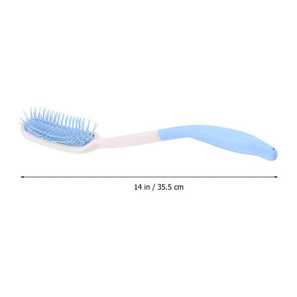 Extra Long Handle Comb Teeth and Brush for Elderly Easy Grip Hair Care Tool.