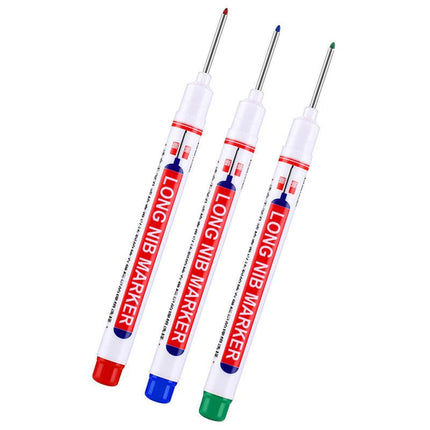 6Pcs Long Head Deep Hole Long Nosed Marker Multifunction Marker Deep Drill Hol.